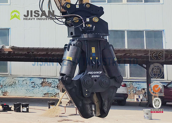 JISAN 油圧回転モーター付き掘削機用金属せん断機、360度回転、強力なパワーと長寿命