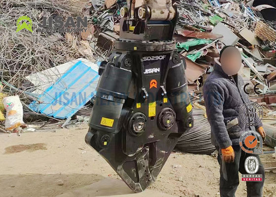 JISAN 油圧回転モーター付き掘削機用金属せん断機、360度回転、強力なパワーと長寿命